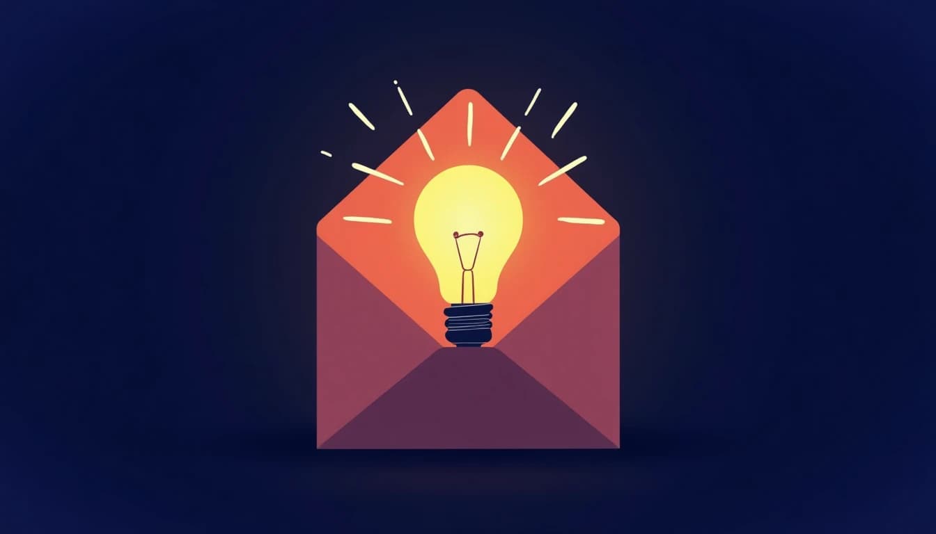 AI-assisted campaign writing represented as a light bulb built from an envelope